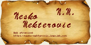 Neško Mekterović vizit kartica